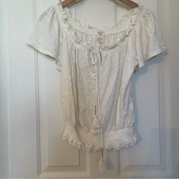 Free People We The Free Hummingbird Top Blouse Boho Summer Small Ivory white EUC - Picture 3 of 8